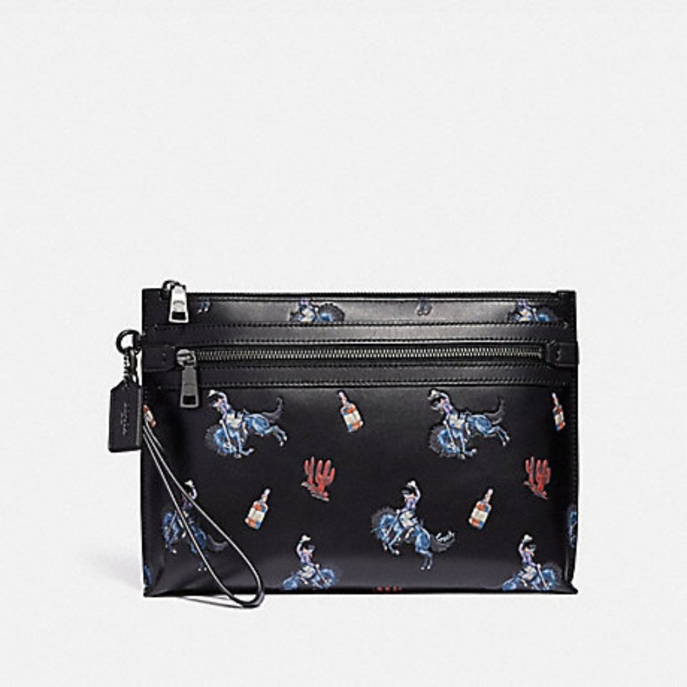 COACH ACADEMY POUCH WITH RODEO PRINT - retail not outlet